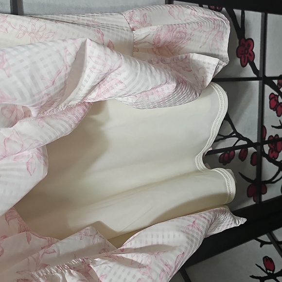 Joie Cream and Pink Floral Lined Long Sleeve Dress Size XL - Picture 7 of 9